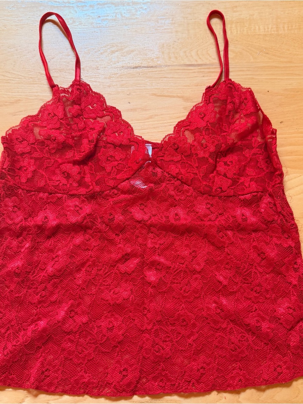 Red Lace Camisole Tank Top